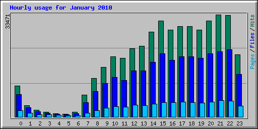 Hourly usage for January 2010